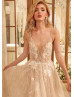 Beaded Spaghetti Straps Lace Tulle Sexy Wedding Dress